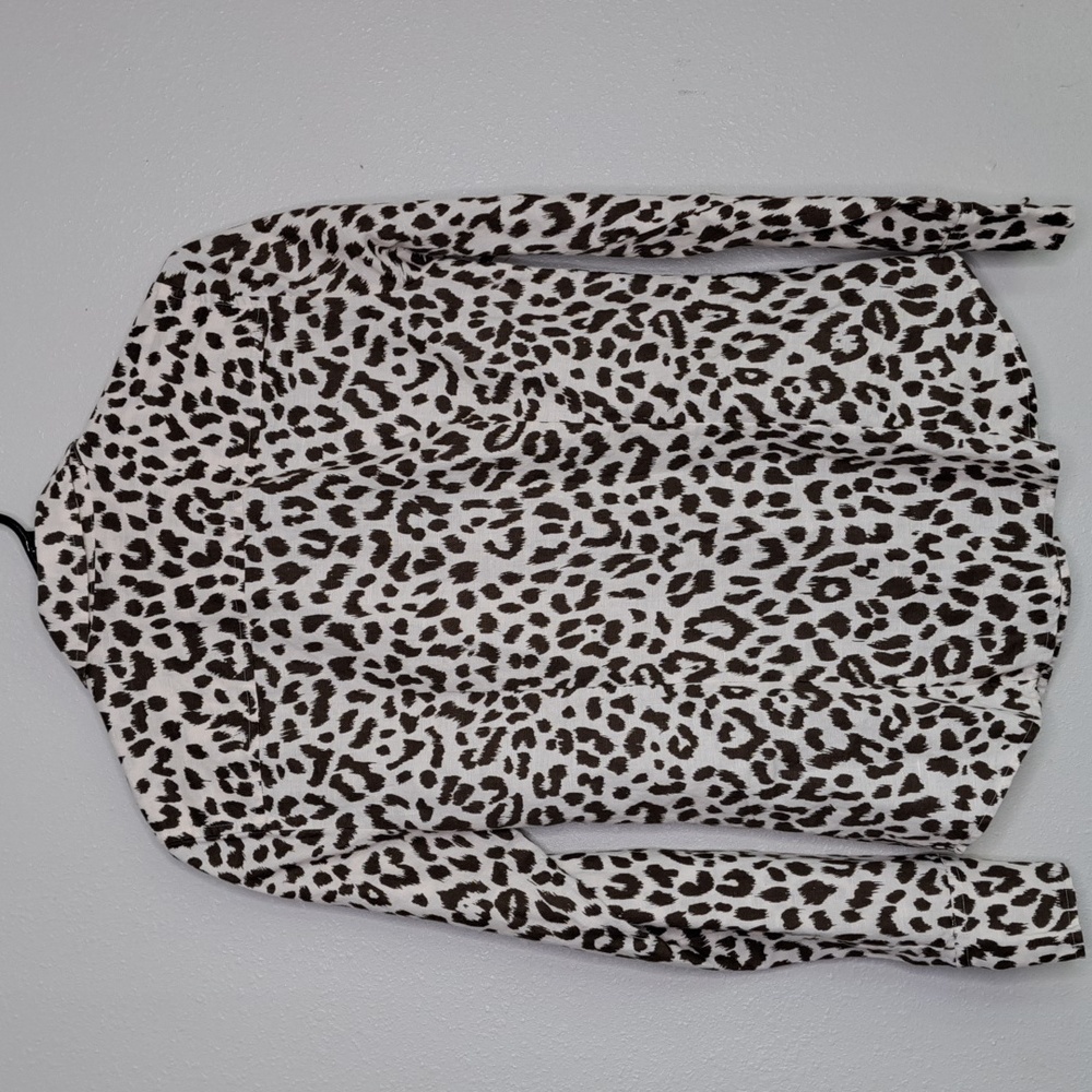 J. Crew Leopard Print Button Down Shirt - Black and White - Picture 3 of 16